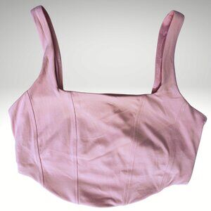 Light Pink Athletic Bra Top – Built-In Bra & Mesh Lining (Small)